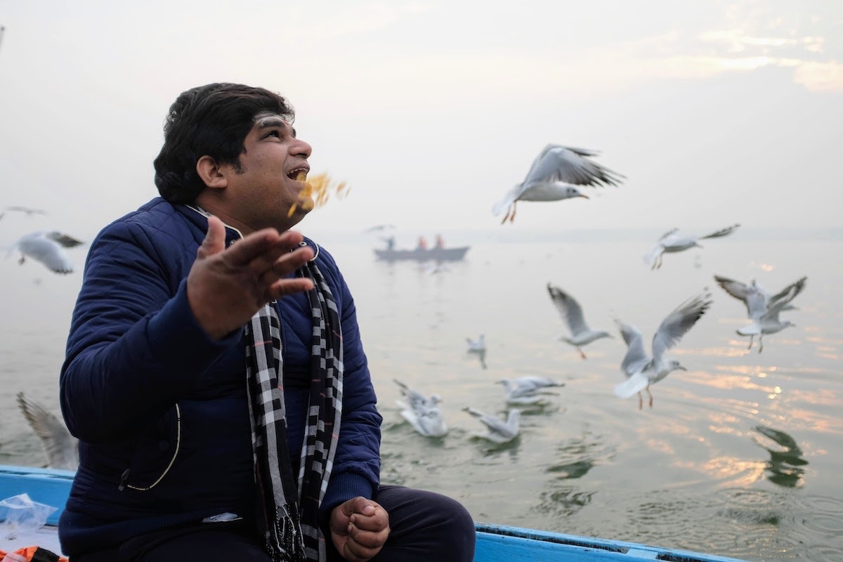 Shalabh feeding brids