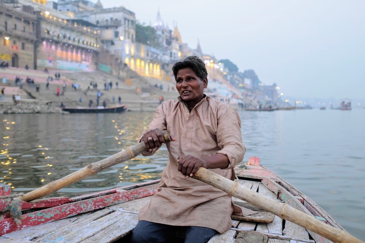 Boatrider singing us songs of Banaras